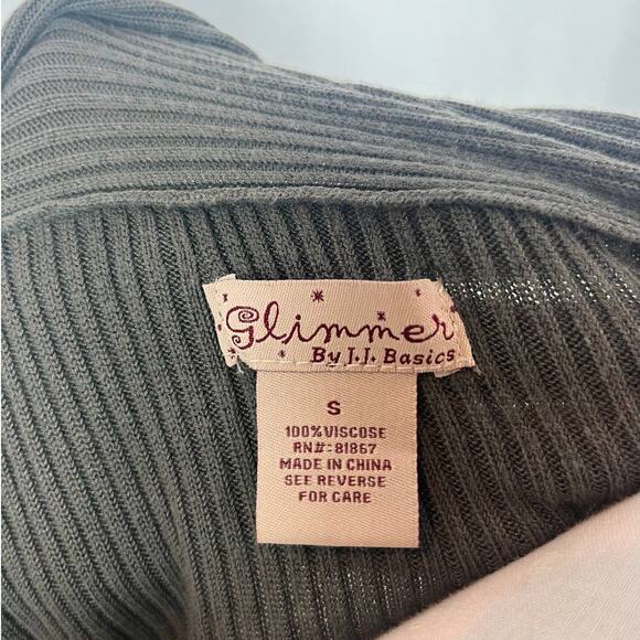 Glimmer by‎ JJ Basics Ribbed Knit Cardigan Sweater Size S Gray Minimalist Basics - Picture 2 of 6